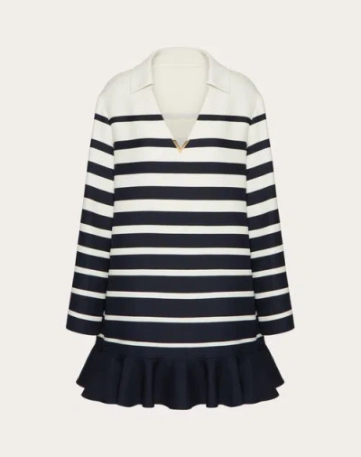 Valentino Striped Dress In Black