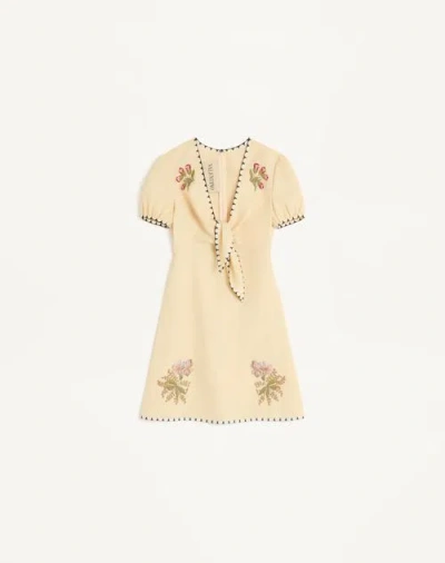 VALENTINO VALENTINO EMBROIDERED SHORT DRESS WOMAN BIRCH/MULTICOLOUR 38