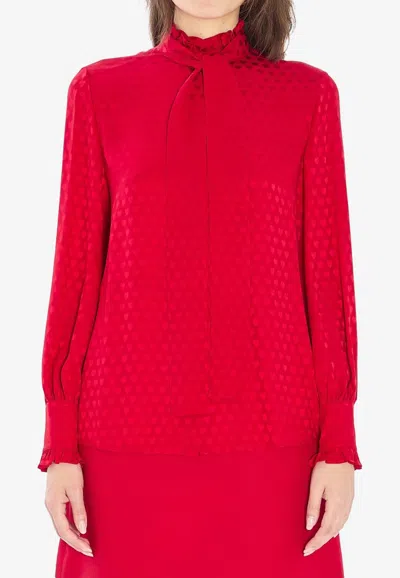 Valentino La Cour De Coeur Blouse In Red