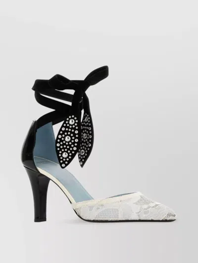 Valentino Garavani 85 Embellished Suede-trimmed Corded Lace And Patent-leather Pumps In Multi
