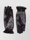 Valentino Lace And Ruffled Cuff Gloves Collection In Black