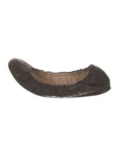 Pre-owned Valentino Garavani Lace Animal Print Ballet Flats
