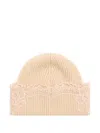 Valentino Lace Beanie In Neutral