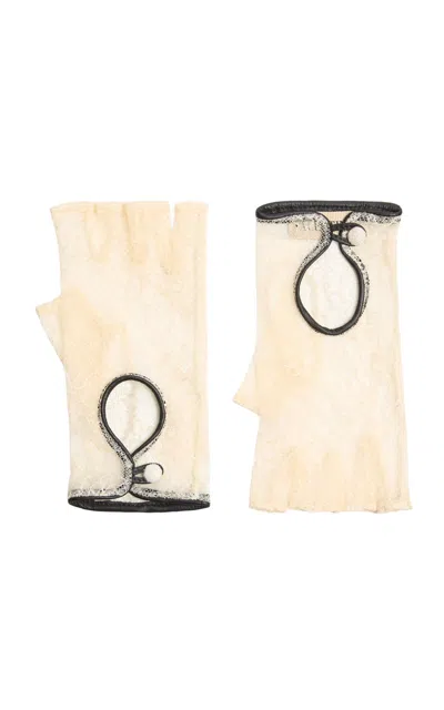 Valentino Lace Biker Gloves