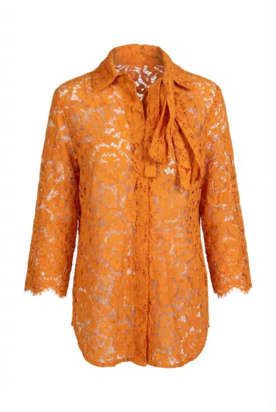 Valentino Lace Blouse In Orange