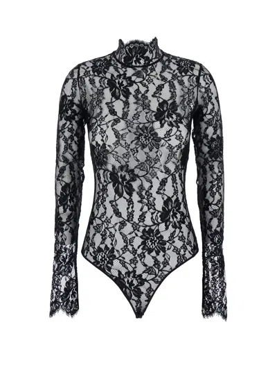 Valentino Lace Body Top In Black