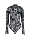 Valentino Lace Body Top In Gray