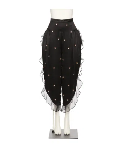 Valentino Lace Casual Pants In Black