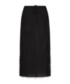 Valentino Lace-detail Midi Skirt In Black