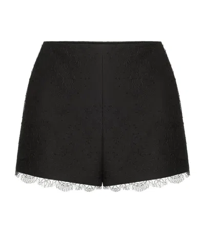 Valentino Lace-detail Shorts In Black