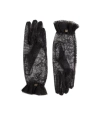Valentino Lace Bow Sheer Fabric Gloves Signature In Black