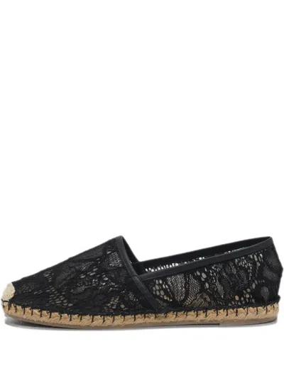 Pre-owned Valentino Garavani Lace Espadrilles In Black