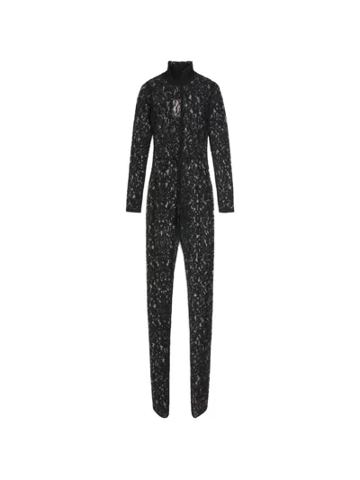 Valentino Lace-fabric Jumpsuit In Black