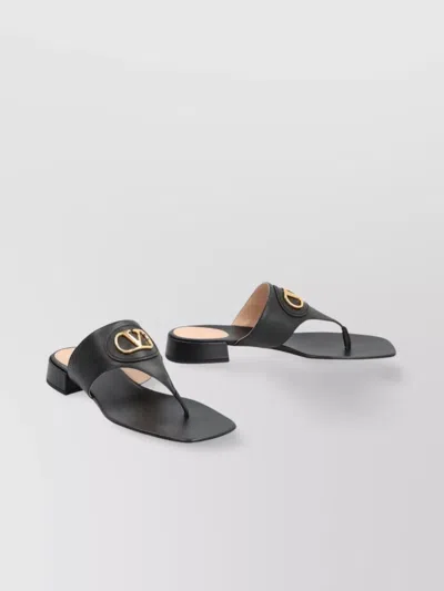 VALENTINO GARAVANI LACE FLAT SOLE METALLIC ACCENT SANDALS