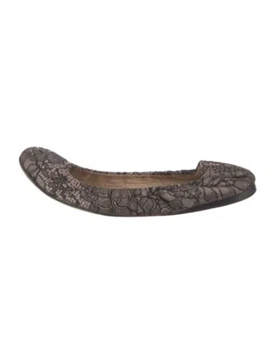 Pre-owned Valentino Garavani Lace Floral Print Ballet Flats