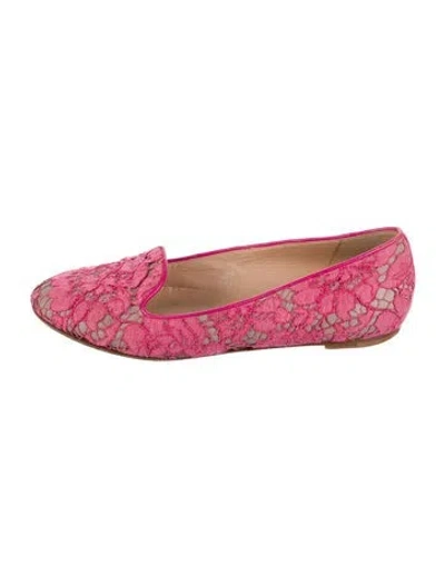 Pre-owned Valentino Garavani Lace Lace Pattern Ballet Flats In Pink