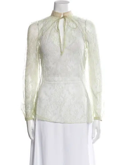 Pre-owned Valentino Lace Lace Pattern Blouse In White