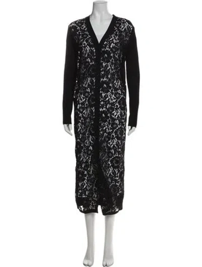 Pre-owned Valentino Lace Lace Pattern Coat In Gray