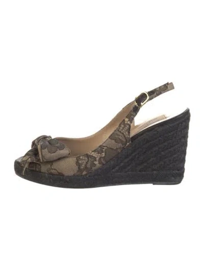 Pre-owned Valentino Garavani Lace Lace Pattern Espadrilles