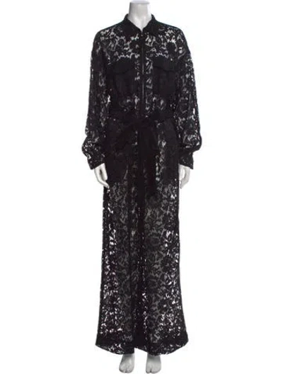 Pre-owned Valentino Lace Lace Pattern Jumpsuit In Black