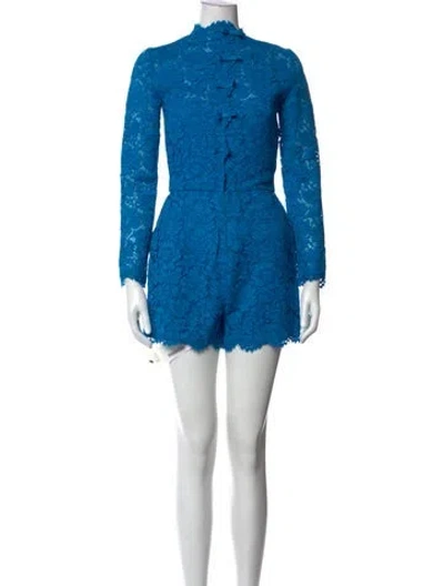 Pre-owned Valentino Lace Lace Pattern Jumpsuit In Blue