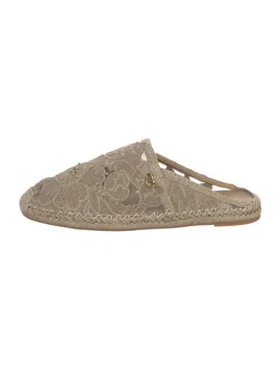 Pre-owned Valentino Garavani Lace Lace Pattern Mules W/ Tags In Neutrals