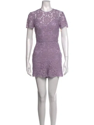Pre-owned Valentino Lace Lace Pattern Romper In Purple