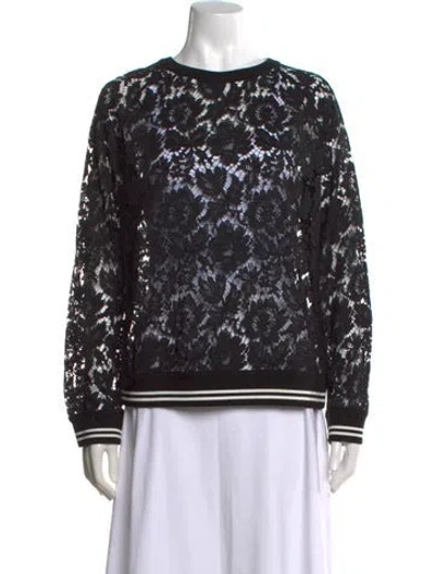 Pre-owned Valentino Lace Lace Pattern Sweatshirt In Black