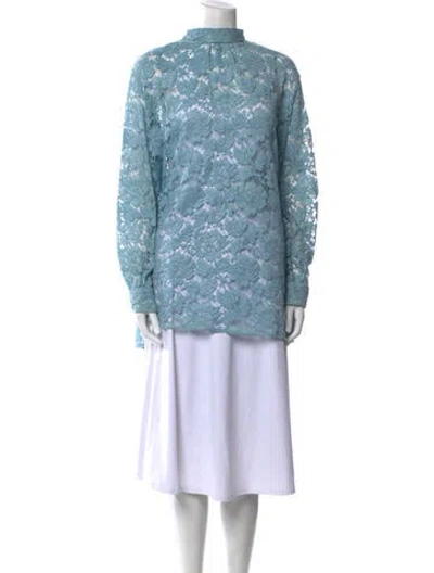 Pre-owned Valentino Lace Lace Pattern Tunic In Blue