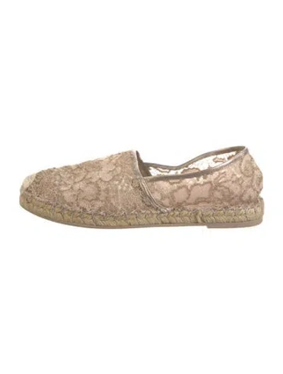 Pre-owned Valentino Garavani Lace Lace Trim Embellishment Espadrilles In Pink