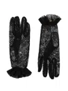 Valentino Vlogo Lace Gloves In Black