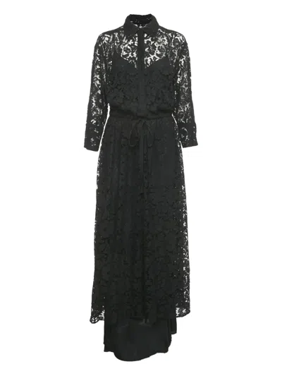 Pre-owned Valentino Lace Maxi Dress In Black