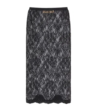 Valentino Lace Midi Pencil Skirt In Multi