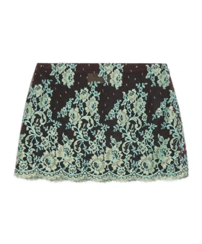 Valentino Lace Midi Skirt In Green