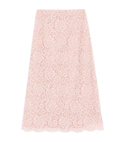 Valentino Lace Midi Skirt Woman Pink 44