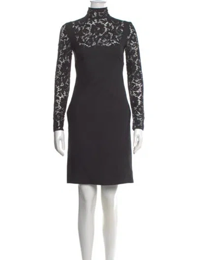 Pre-owned Valentino Lace Mini Dress In Gray