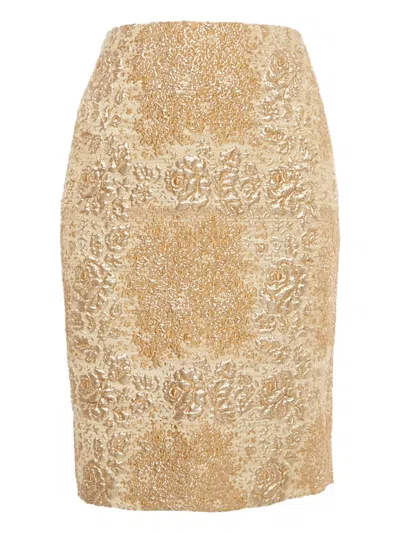Pre-owned Valentino Lace-overlay Silk Skirt
