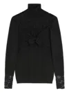 Valentino Wool Lace-insert Top In Black