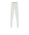 Valentino Logo Waistband Lace Detailed Tights In White