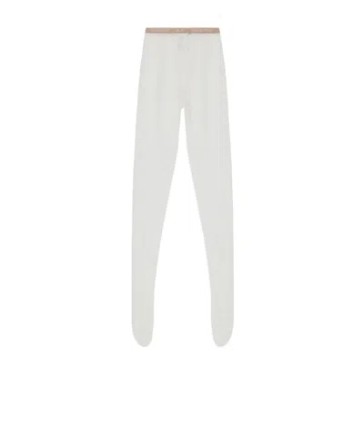 VALENTINO VALENTINO LOGO WAISTBAND LACE DETAILED TIGHTS