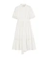 Valentino Cotton Belted Midi Dress In White