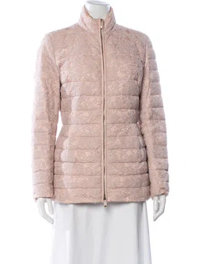 Pre-owned Valentino Lace Pattern Down Jacket In Pink