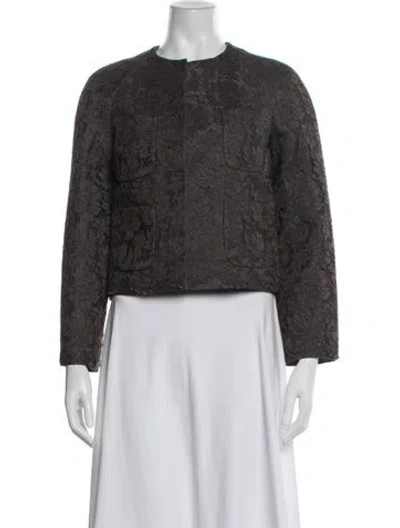 Pre-owned Valentino Lace Pattern Jacket In Black