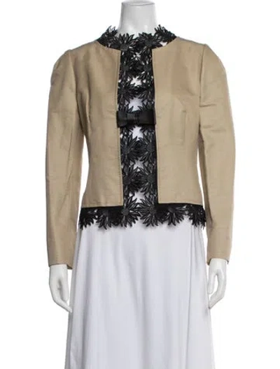 Pre-owned Valentino Lace Pattern Jacket In Neutral