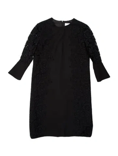 Pre-owned Valentino Lace Pattern Knee-length Dress In Black