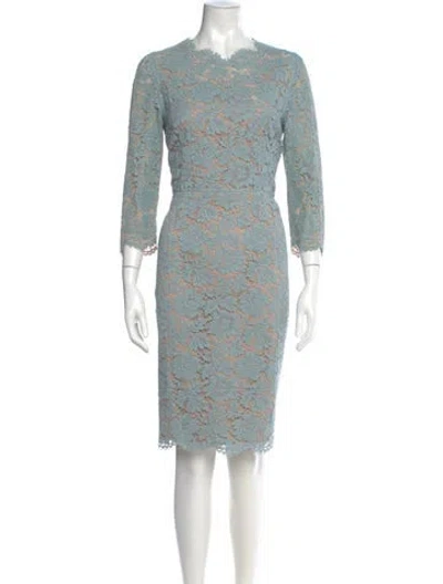 Pre-owned Valentino Lace Pattern Knee-length Dress In Green