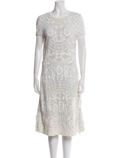 Pre-owned Valentino Lace Pattern Knee-length Dress In Neutral
