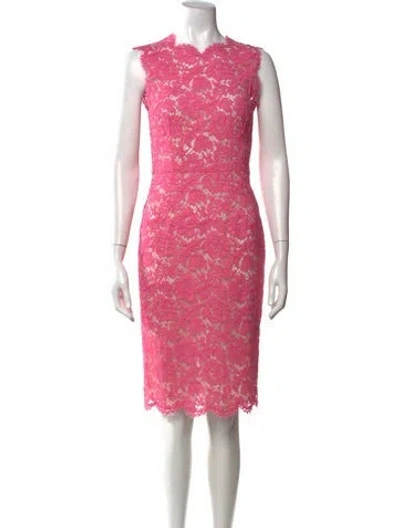 Pre-owned Valentino Lace Pattern Knee-length Dress In Pink