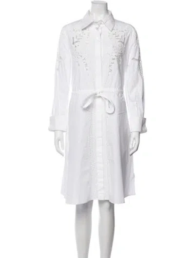 Pre-owned Valentino Lace Pattern Knee-length Dress In White