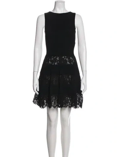 Pre-owned Valentino Lace Pattern Mini Dress In Black